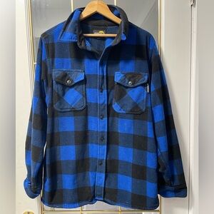 Blue and Black Plaid Men's Sweater Small